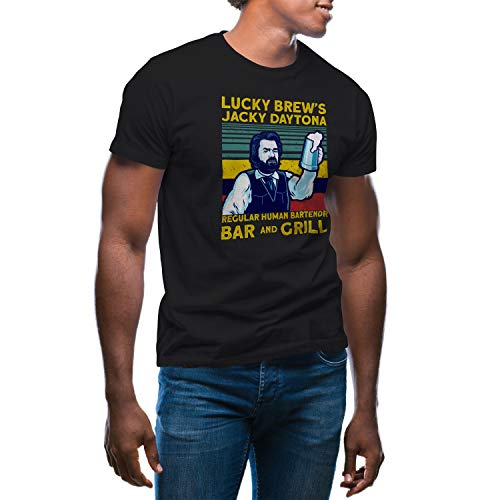GR8Shop Lucky Jackie Daytona Human Bartender Vintage T-Shirt Noir pour Homme Size M Cover