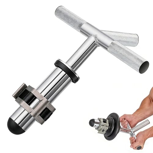 tonchean Strong Arm Forearm Wrist Strengthener Forearm Exerciser Arm Blaster Hand Barbell Chrome Plated Steel Grip Trainer Wrist Roller Bar for Flexion, Extension, Grip Workout