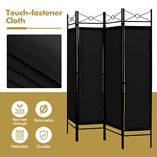 Giantex 4 Panel Room Divider Screen, 6 Ft Steel Frame Folding Privacy Screen, Portable Freestanding Partition Room Dividers For Home Office Dorm #TOP5
