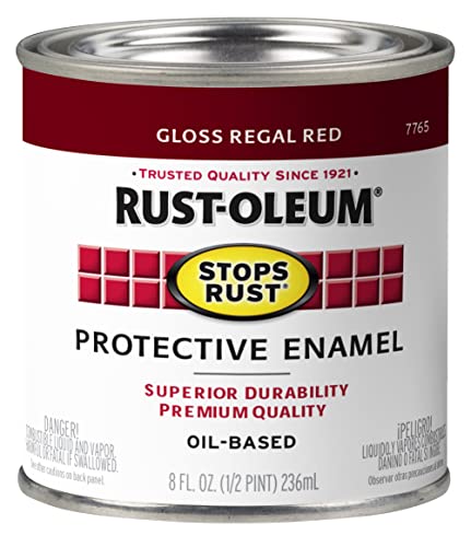 Image of Rust-Oleum 7765730 Stops Rust Brush On Paint, Half Pint, Gloss Regal Red
