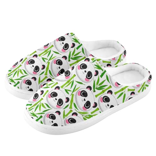 House Fuzzy Slippers Cute Panda Bamboo Anti-Slip Warm Shoes for Womens and Men 23017144