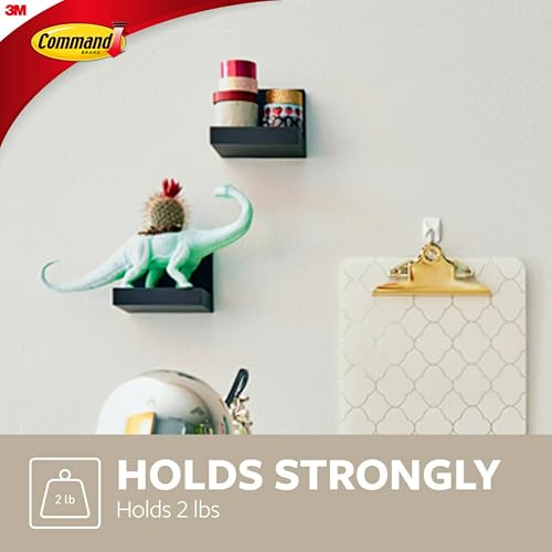 Command Display Ledges, Holds up to 2 lb, Slate, 2 Ledges with 8 Medium Strips, Damage-Free Hanging Floating Shelf with Adhesive Strips, Personalize Living Room, Bedroom, Kids Room or Office - image 5
