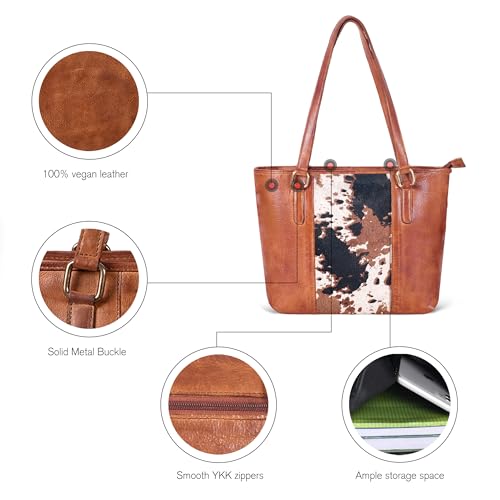Image of Leather Purse For Women - Real Leather Tote For Women - Ladies Shoulder Handbag For Work, Travel, Casual Use