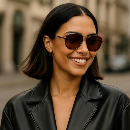 Vintage Polarized Sunglasses for Men Square Frame Metal Sun Glasses Fashion Accessory for Outdoor Double Beam Design2