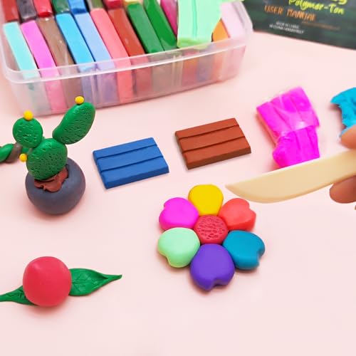 Artecho Polymer Clay Set, 82 Colors Modeling Clay Kit with 5pcs Clay Sculpting Tools and Accessories for DIY, Oven Bake Clay, Crafts Gift for Beginners/Adults