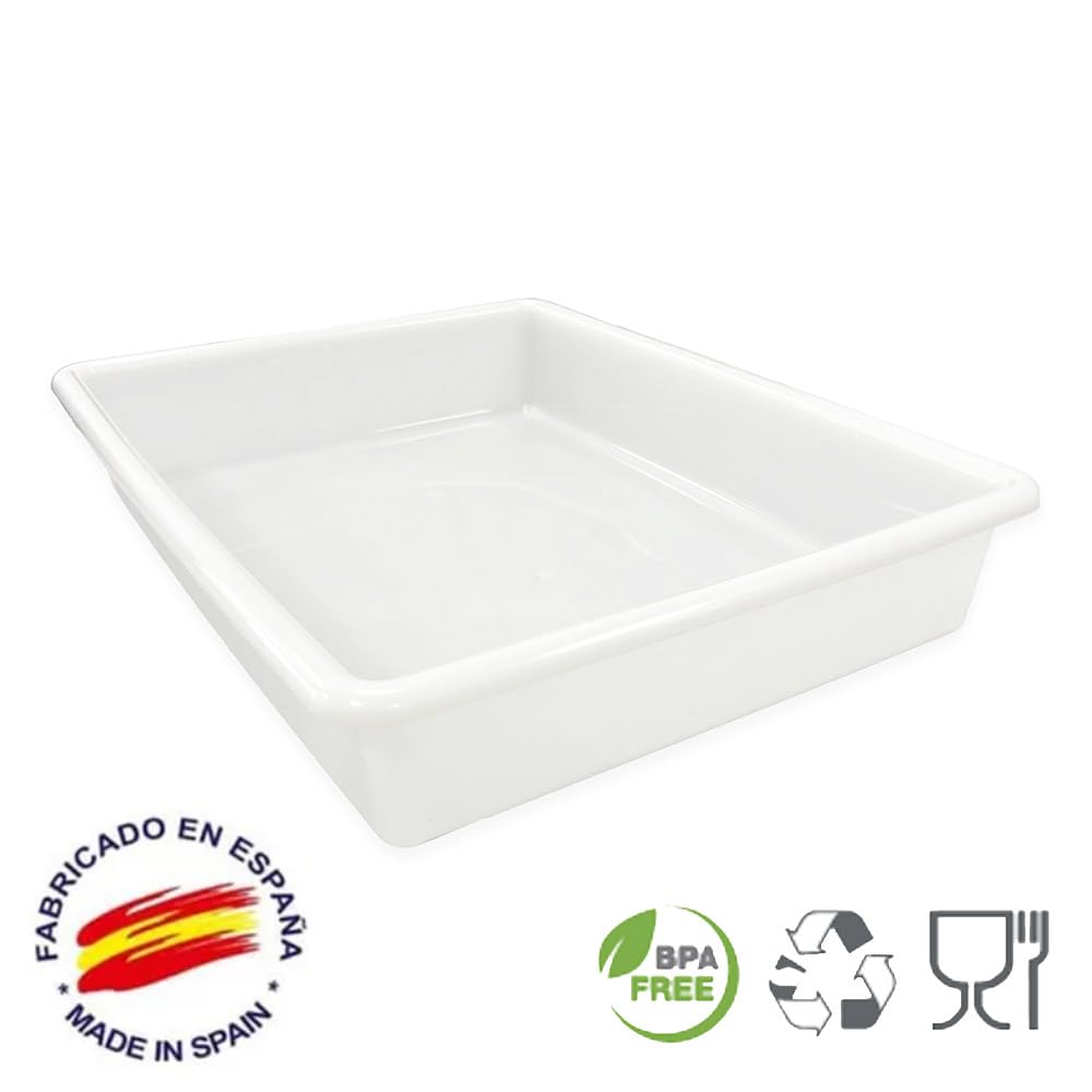 Pack 10 Bandejas Resistentes Uso alimentario: 15L Sin BPA's (54 x 40 x 9,2cm) - Restaurantes, comedores, colegios, cocinas, Industria alimentaria, mercados, Catering