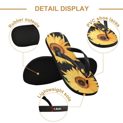 STAYTOP Sunflowers Flip Flops Sandals of Men's & Women's,Sandals Beach Slippers Shower Slides2