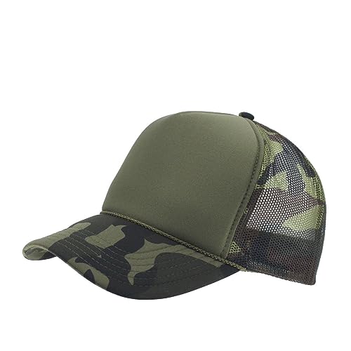 Image of The Vintage Year High Crown Foam Mesh Camouflage Trucker Hat Baseball Cap