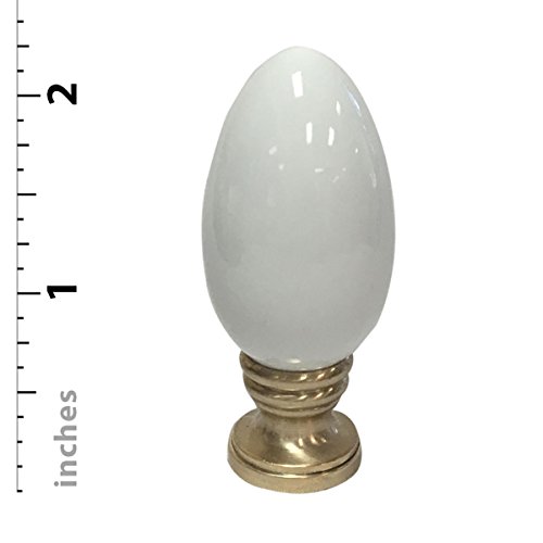 Image of Royal Designs, Inc. Ceramic Egg Shaped Lamp Finial for Lamp Shade, F-5048WH-2, White, Pack of 2