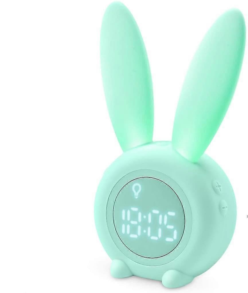 JOYHAPPST Children'S Light Alarm Clock Cute Rabbit Wake Up Children'S Alarm Clock Creative Bedside Lamp Snooze Function, Timed Night Light