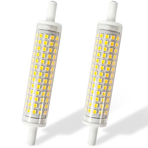 Geminilite R7s LED Bulb Dimmable 118mm 14W T3 J Type Linear Double Ended Floodlight Bulbs for Work Security Landscape Lights Floor Lamps 120V 1500 Lumen Warm White 3000K R7s LED Lampe 2 Pack