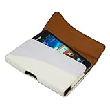 Morbida pelle sintetica. XXL Bianco Cover. universale size XXL, fits a.o. HTC Touch HD2/Touch HD7, Samsung I8520 Beam/I8700 Omnia 7/I8910 Omnia HD/I9023 Nexus S/I9100 Galaxy S/S8530 Wave II etc. Misure: 12,5cm X 6,3cm X 1,3cm