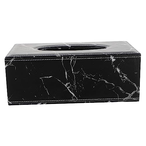 SOLUSTRE Luxury Marble Napkin Holder Leather Tissue Tissue Dispenser Office Storage Home Decor