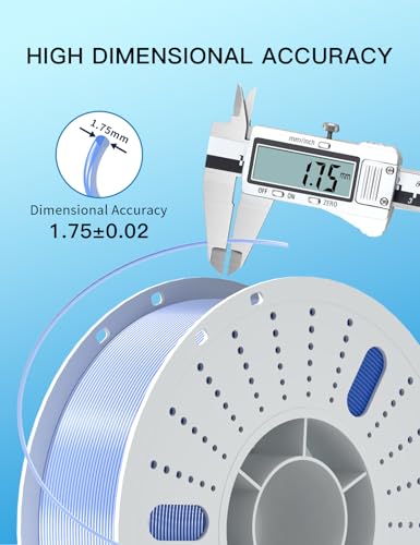 Image of PINBALL Silk PLA 3D Printer Filament 1.75mm Shiny Silk Dual Color Filament 3D Printing PLA Filament Dimensional Accuracy + /- 0.02mm 1 KG Silk Dual Color Blue-Silver