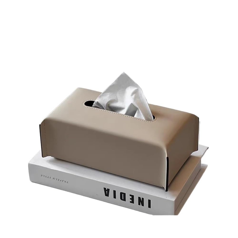 Tissue Box Case Living Room Holder Desktop Home Tabletop Decoration(Milk tea)