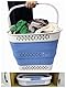 SAMMART 40L Zusammenklappbarer Wäschekorb aus Kunststoff mit Griffen – faltbarer Pop-Up-Aufbewahrungsbehälter/Organizer – tragbarer Wäschesammler – platzsparend (1, Grau/Little Boy Blue)
