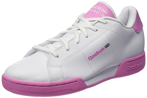 Reebok NPC II, Chaussures de Tennis Femme, Blanc/Rose (White Icono Pink Pop), 38.5 EU