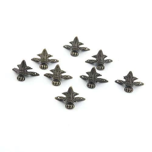 Owfeel(TM) Antiguo Tiger Claw fundaciones Caja metálica pies pie Inferior ángulo de Esquina Protector Unidades 8