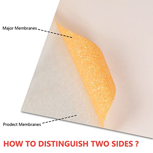 Image of guangyintong Glow Glitter Orange Yellow Heat Transfer Vinyl HTV Rolls, 12 inch x 8ft Iron on Vinyl for T-Shirts, Glitter HTV Vinyl for All Cutter Machines Easy to Cut & Weed for DIY Design