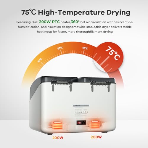 Image of Creality Space Pi X4L Filament Dryer, 4 Spools 3D Printer Filament Dehydrator with Dual Independent Heating Chambers, 75C High Temp & Smart Drying Box, Moisture-Proof Storage for PLA,PETG,TPU,ABS,etc