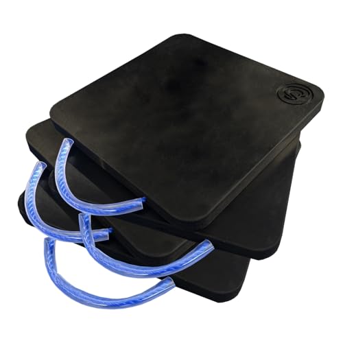 KIT 4 PEDANE 30X30X4 CM PER PIEDI STABILIZZATORI GRU, BASI D'APPOGGIO PER GRU, IN POLIETILENE NERO FACILI DA TRASPORTARE (300 x 300 sp. 40 mm)