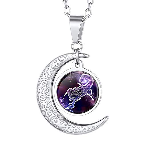 Suplight Sol Luna Medalla Horóscopo de Mujer Collar Signo