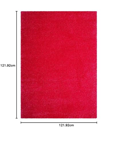 Image of Soft Fluffy Shag Area Rectangular Shape Rugs for Living Room, Shaggy Floor Carpet for Bedroom, Girls Carpets Kids Home Decor Rugs, Cute Luxury Non-Slip [Size 4X4 Round]