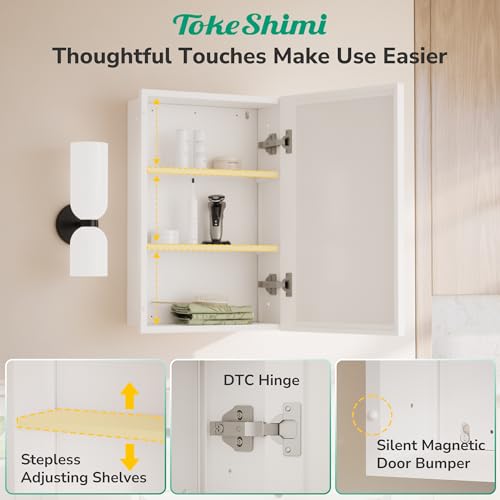 Image of TokeShimi 24 x 30 in Medicine Cabinets for Bathroom, Beveled Mirror