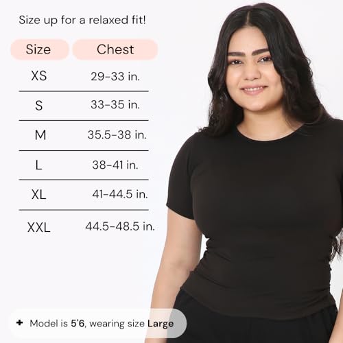 Image of Terractive Women's Cuddle Baby T - Soft Premium Cotton Half Sleeve Tee - Stretch Fit Tagless Comfort Lightweight Breathable Everyday Wear Casual Top for Lounging Layering or Outings