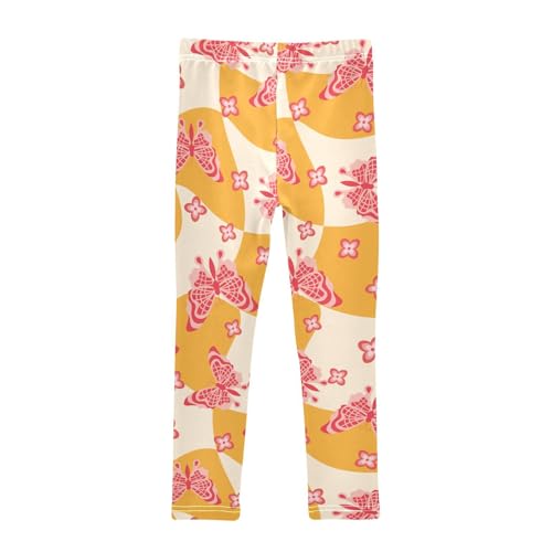 Color Butterfly Girls Leggings,Workout Leggings for Girls Toddler Athletic Leggings Size for 3-10T2