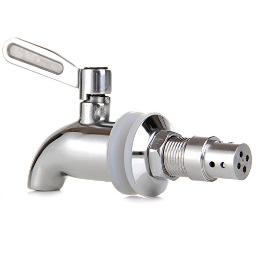 Replacement Spigot Spout for Beverage Dispenser Solid Stainless Steel Water Dispenser Replacement Faucet with Anti-Clogging Cap Polished Finished