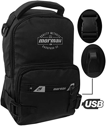Mini Mochila Transversal Esportiva Masculina Usb Tablet Impermeável Pequena Preta Feminina Reforçada