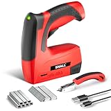 SHALL Electric Staple Gun, 2 in 1 Cordless Upholstery Stapler Nail Gun for Wood, 4V Rechargeable Brad Nailer Kit w/ 2500 Staples Nails, Staple Remover & Fast Charger for Crafts, DIY, Decoration