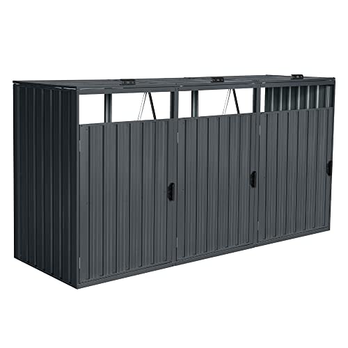 Home Deluxe - Mülltonnenbox CUBO - Platz für 3 x 240 Liter Mülltonnen,...