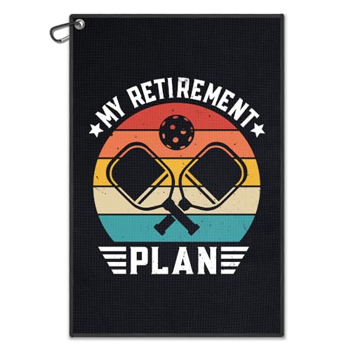 WUUCKOO Retirement Pickleball Towel with Clip for Men