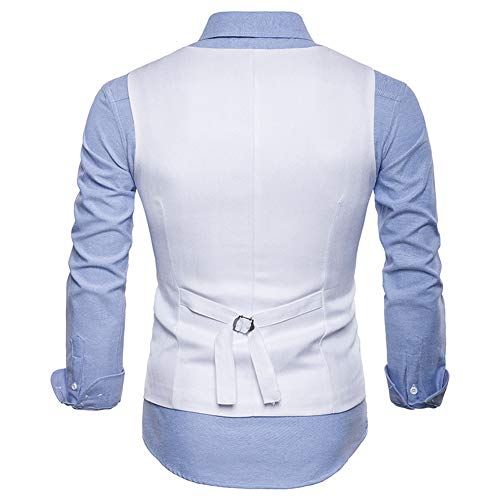 FOMANN Men's Slim Fit Tuxedo Vest Suit Vest 5 Button V-Neck Dress Vest2
