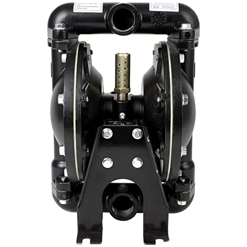 Dollate Air Operated Double Diaphragm Pump QBY4-25L 1 inch Outlet 35 GPM Pneumatic Transfer Max 120 PSI Industrial Use Chemical Waste Oil Dual Dissepiment Nitrile Fluorine Rubber by Cast Iron