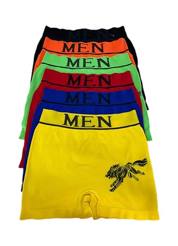 Men's Colorful Boxer Briefs Underwear, Pack of 6, One Size Multicolor