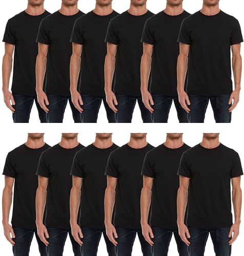 BILLIONHATS 12 Pack Plus Size Men's Cotton T-Shirts Bulk Big & Tall, Premium Fitted, Lightweight Classic Short Sleeve Tees