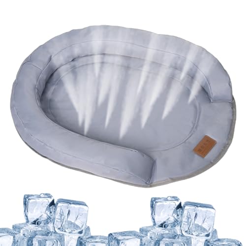 Teksome Estera de enfriamiento de Mascotas, Almohadilla de enfriamiento de Gatos | Puppy Ovalado Plegable Mat de Hielo para Dormir,Suministros para Mascotas, cojín de Animales a Prueba de Agua con