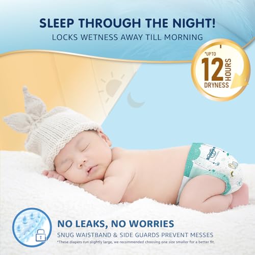 Image of Amazon Brand - Supples Super Comfort Baby Diaper Pants | Large (9-14 kg), 56 Count | Dermatologically tested, Ultra-Thin, Soft & Breathable | Wetness Indicator, Anti-Leak, All-Night Absorbency