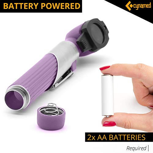 Cynamed Mini Otoscope - Portable Ear Light And Exam Kit For Home And Professional Use - 3X Magnifying Fiber Optic Scope With Spare Tips, Bulb, And Carrying Case - Pocket Diagnostic Equipment (Purple) #TOP3