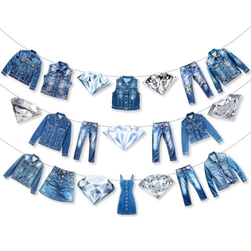 Denim And Diamonds Party Decorations - Denim Decorations for Party Denim Themed Table Centerpieces Jeans Table Decorations for Bachelor Bridal Shower Party Decor