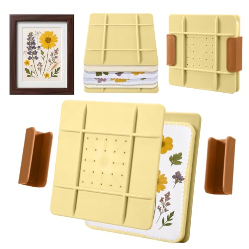 Lasnten 5 Inch Microwave Flower Press Kit Mini Plant Press for Kids and Adults Quick Pressing with Washable Cloth Vibrant Color Retention for Crafts Pressed Flowers DIY