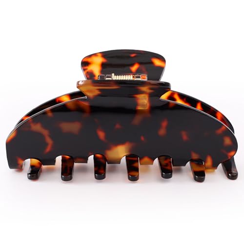 Dwenarry Big Hair Claw Clips for Thick Hair Tortoise Shell Nonslip Large Black Hair Clips Celluloid Butterfly Jaw Clips Strong Hold for Women