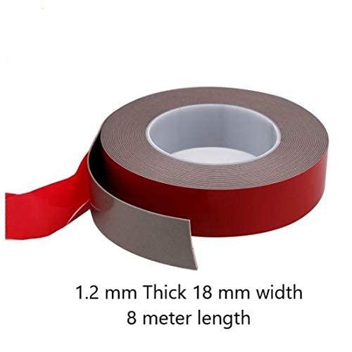 TJIKKO Thick Double Sided VHB Tape - Set of 4 Premium 1.2mm - 18mm Width, 8m Length, Grey - Acrylic Adhesive 3