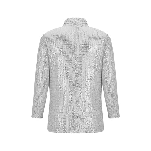 Sparkly Sequin Blazer Women Casual Long Sleeve Glitter Party Shiny Lapel Coat Lightweight Open Front Dress Suit Jacket3