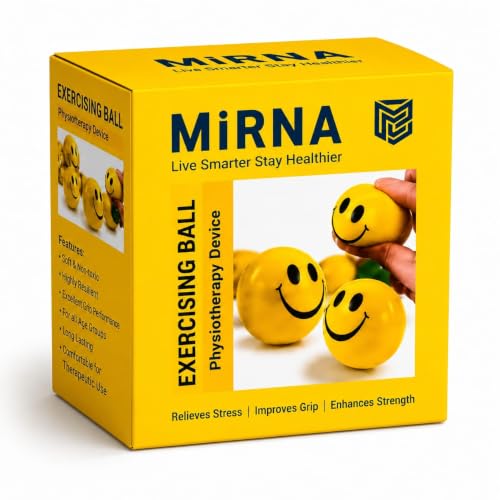 Image of Hand Exercise Soft Stress Smiley Ball for Stress Relief Yellow, Pack of 1