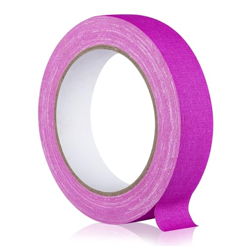 Image of GEYYANG Spike Tape, 1 inch x 20 Yards Purple Fluorescent Gaffers Tape, Black Light UV Reactive, Multipurpose Fluorescent for Stage Marking, Party and Art Crafts