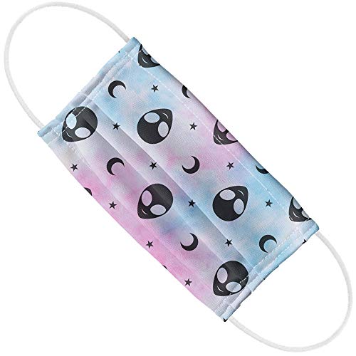 Popfunk Aliens And Moons Pattern 1-Ply Reusable Face Mask Covering, Unisex